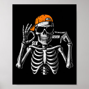 67 Meme Trendig Skelett Halloween Rolig Sex Sju Poster