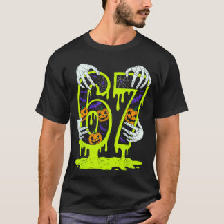 67 Meme Trendig Skelett Halloween Rolig Sex Sju T Shirt