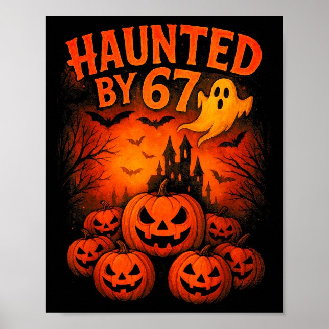 67 Meme Trendy Ghost Halloween Funny Six Seven Gen Poster (Framsidan)