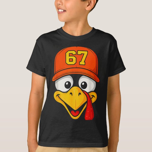 67 Meme Turkey Face Six Seven Thanksgiving 6 7 Men T Shirt (Framsida)