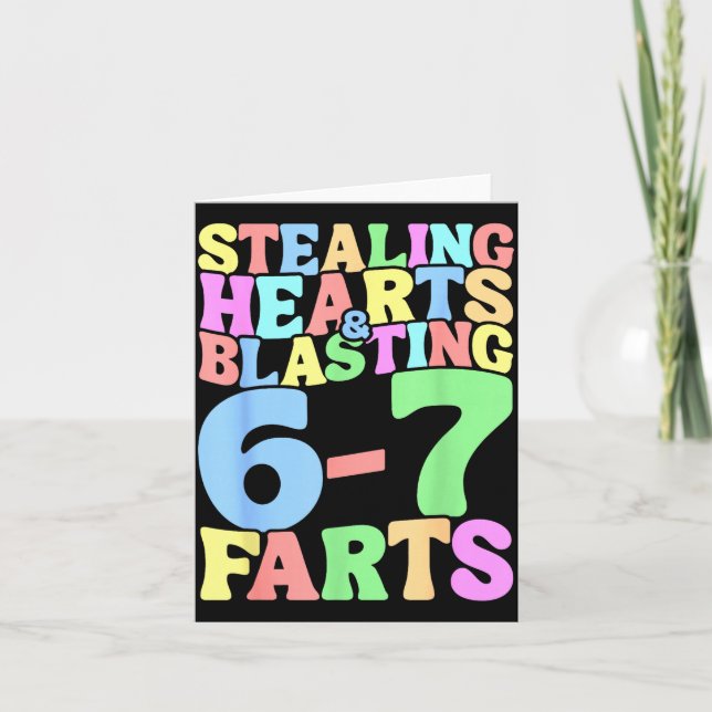 67 Meme Valentine's Day Six Seven 6-7 Funny Steali Kort (Framsida)