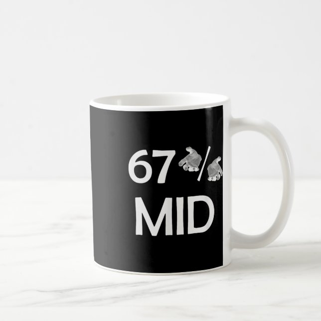 67% Mid Meme händer Rolig Internettrend 6-7 Sex Sj Kaffemugg (Höger)
