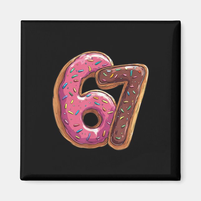 67 Munk Sex Sju Gen Alpha Slang Meme  Magnet (Framsidan)