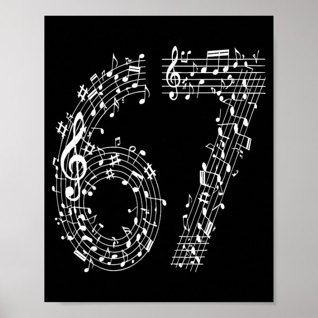 67 Music Meme Six Seven Music Teacher Musician  Poster (Framsidan)