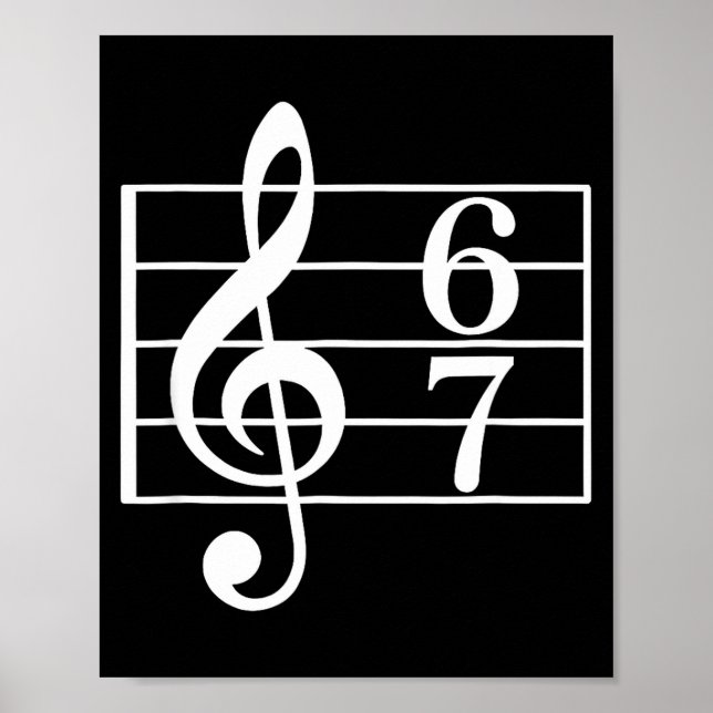 67 Music Meme Slang Six Seven Music Teacher School Poster (Framsidan)