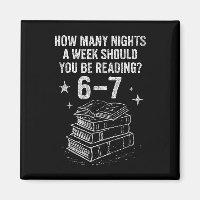 67 Nätters Läsande Meme För Bibliofiler Engelska T Magnet (Framsidan)