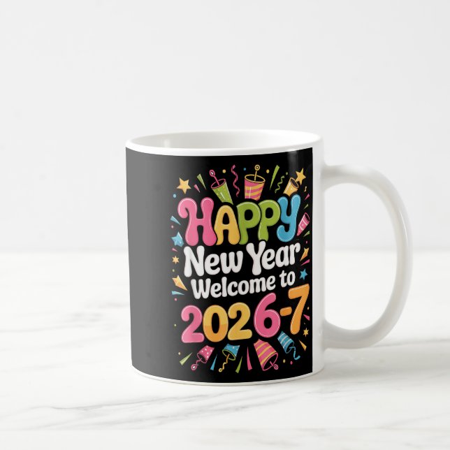 67 New Year's Eve - Happy New Year 2026-7 Funny 67 Kaffemugg (Höger)