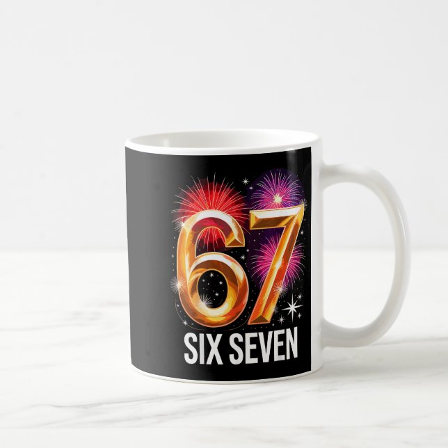 67 New Years Eve Party Pajama Shirt 6 7 Meme 67 20 Kaffemugg (Höger)