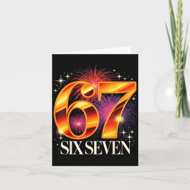 67 New Years Eve Party Pajama Shirt 6 7 Meme 67 20 Kort (Framsida)