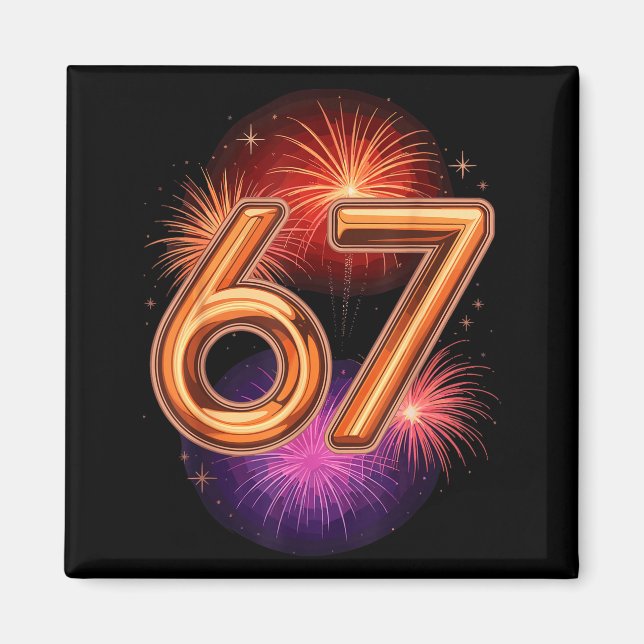 67 New Years Eve Party Pajama Shirt 6 7 Meme 67 20 Magnet (Framsidan)