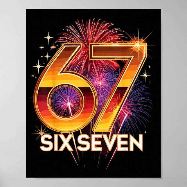 67 New Years Eve Party Pajama Shirt 6 7 Meme 67 20 Poster (Framsidan)