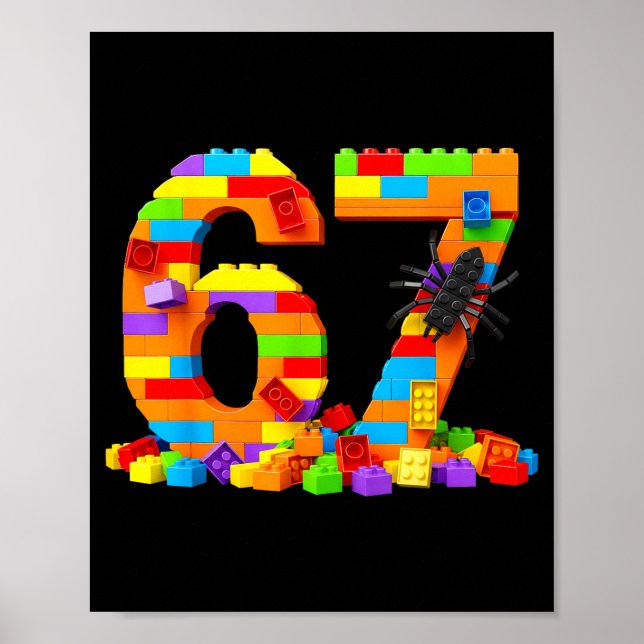 67 Number Meme Six Seven 6 7 Building Blocks Gen A Poster (Framsidan)