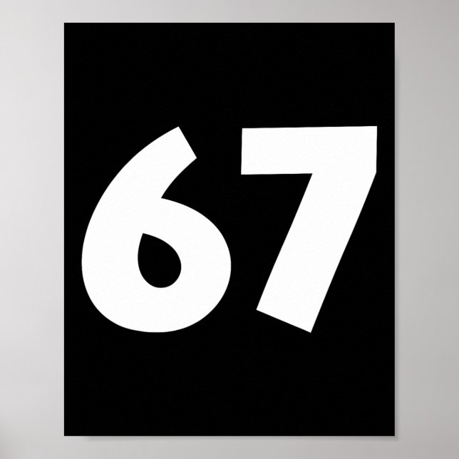 67 Nummer Rollig Six Seven Meme Skola Tonåringar B Poster (Framsidan)