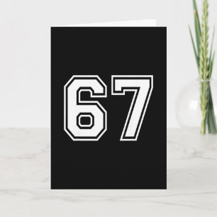 67 Nummer Sextiosju Team Sport Grafik Matchning Kort