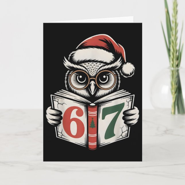 67 Nummer Uggla Jul Internet Meme Högtid  Kort (Framsida)
