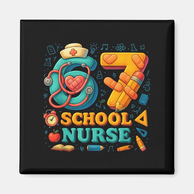 67 Nurse Days Funny Medical Back To School  Magnet (Framsidan)