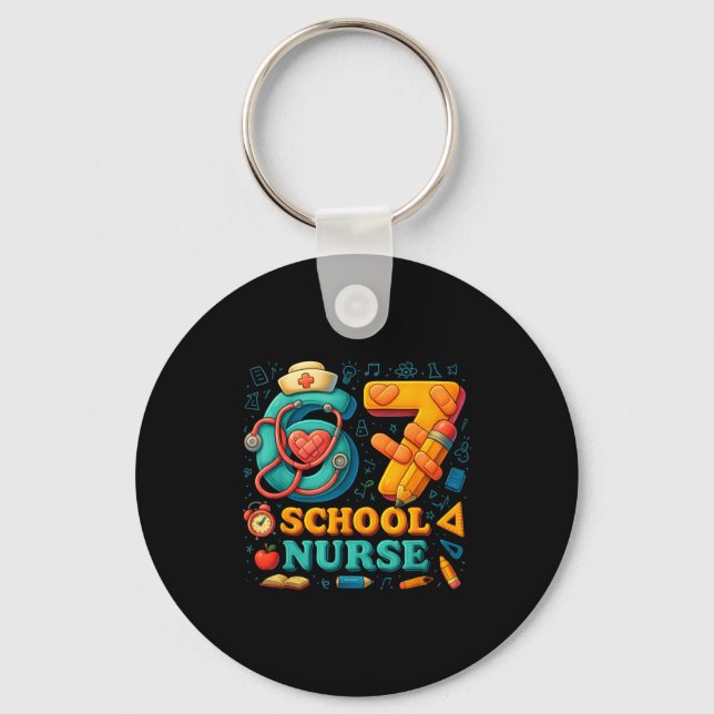 67 Nurse Days Funny Medical Back To School  Nyckelring (Framsida)