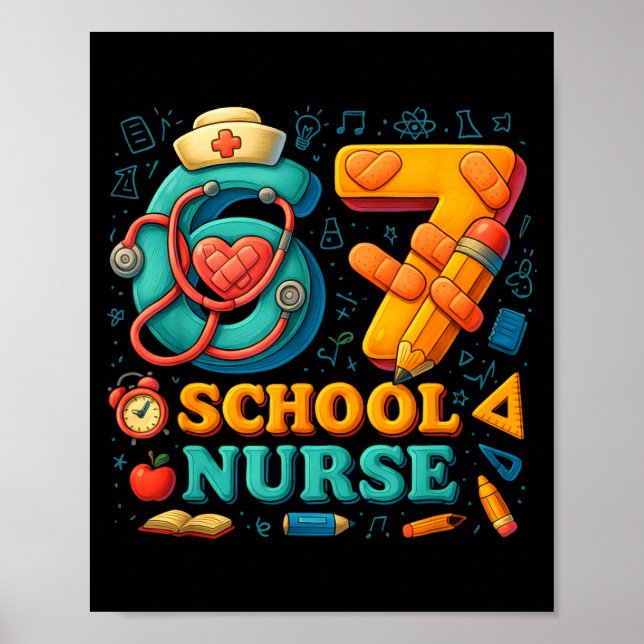 67 Nurse Days Funny Medical Back To School  Poster (Framsidan)