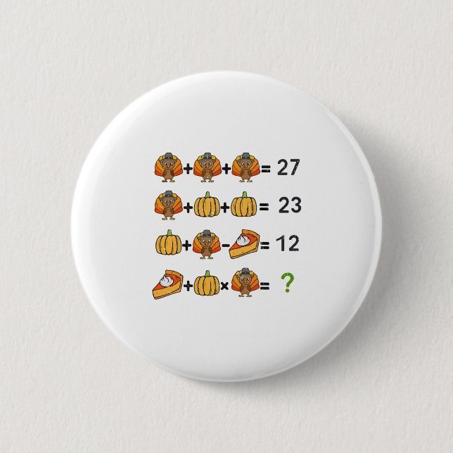 67 Order Operation Matematiklärare Thanksgiving Tu Knapp (Framsida)