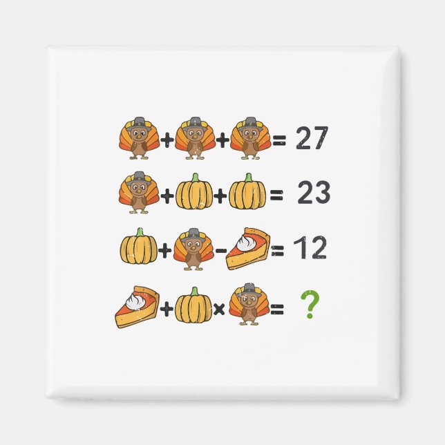 67 Order Operation Turkiet Math Lärare Thanksgivin Magnet (Framsidan)