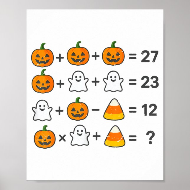 67 Order Operations Matematiklärare Halloween-kost Poster (Framsidan)