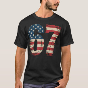 67 Patriotisk amerikansk flagga Usa Six Seven 6 7 T Shirt