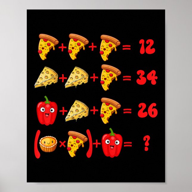 67 Pizza Meme Math Logikpussel  Poster (Framsidan)