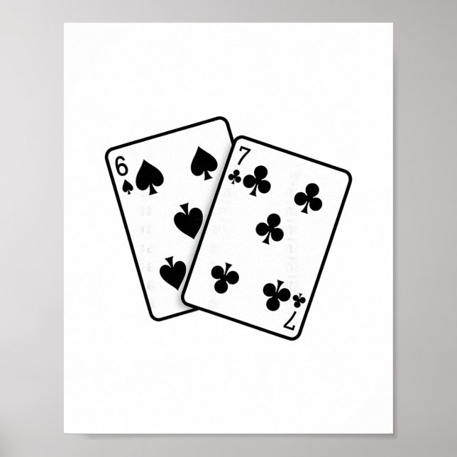 67 Playing Cards Meme Funny Six Seven  Poster (Framsidan)