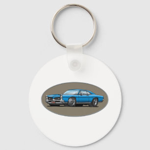 67 Pontiac GTO_blue Nyckelring