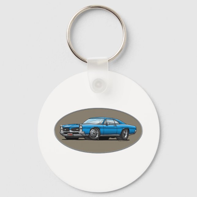 67 Pontiac GTO_blue Nyckelring (Framsida)