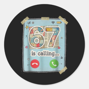 67 Ringande Roligt Gen Z Slang Meme Telefon Skärm Runt Klistermärke