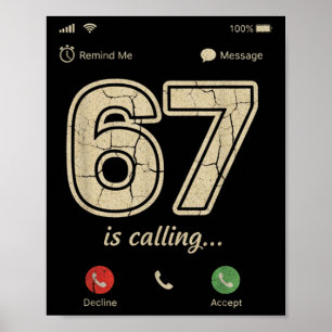 67 Ringar Roligt Gen Z Slang Meme Telefon Skärm Poster