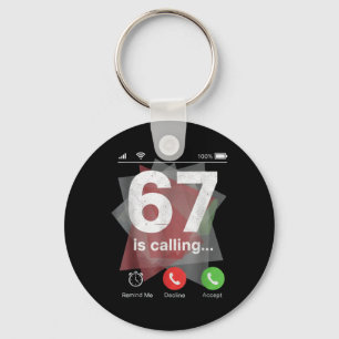 67 ringer rolig Gen Z-slang meme telefon skärm  Nyckelring