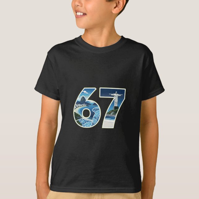 67 Rio Landmärken Illustration  T Shirt (Framsida)