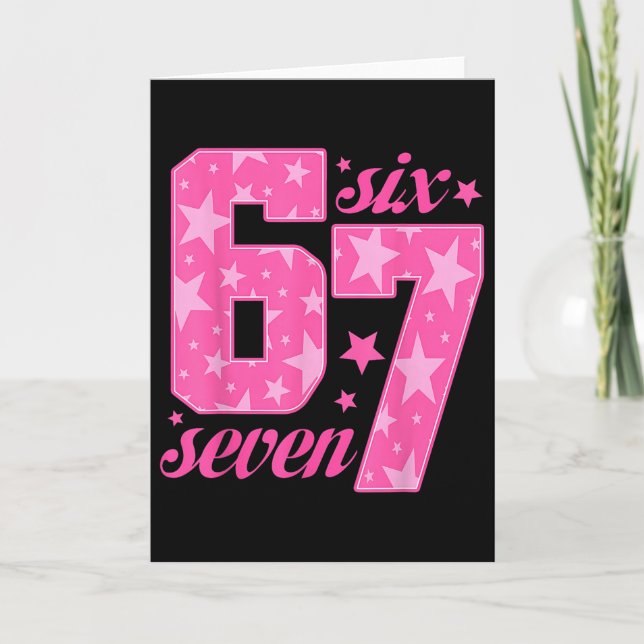 67 Rolig Meme Rosa Tjej  Kort (Framsida)