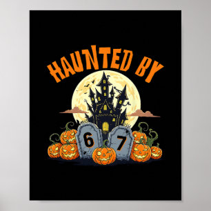 67 Rolig Six Seven Gen Alpha Z Halloween 67 Skrämm Poster
