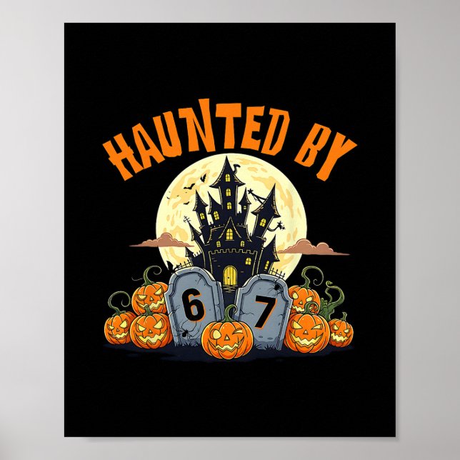67 Rolig Six Seven Gen Alpha Z Halloween 67 Skrämm Poster (Framsidan)