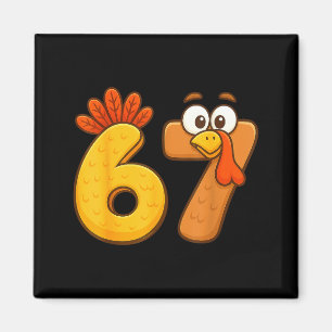67 rolig Thanksgiving Six Seven meme för män kvinn Magnet