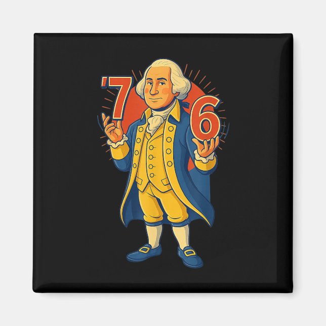 67 Roliga George Washington Meme Six Seven Gen Alp Magnet (Framsidan)