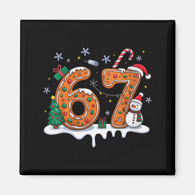 67 Roliga Gingerbread Julgodis Män Kvinnor 67 Magnet (Framsidan)
