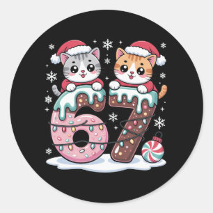 67 Roliga Meme Kawaii Katter Jul Glass Dropp Runt Klistermärke