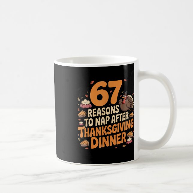 67 Roliga Six Seven Gen Alpha Meme Turk Thanksgivi Kaffemugg (Höger)