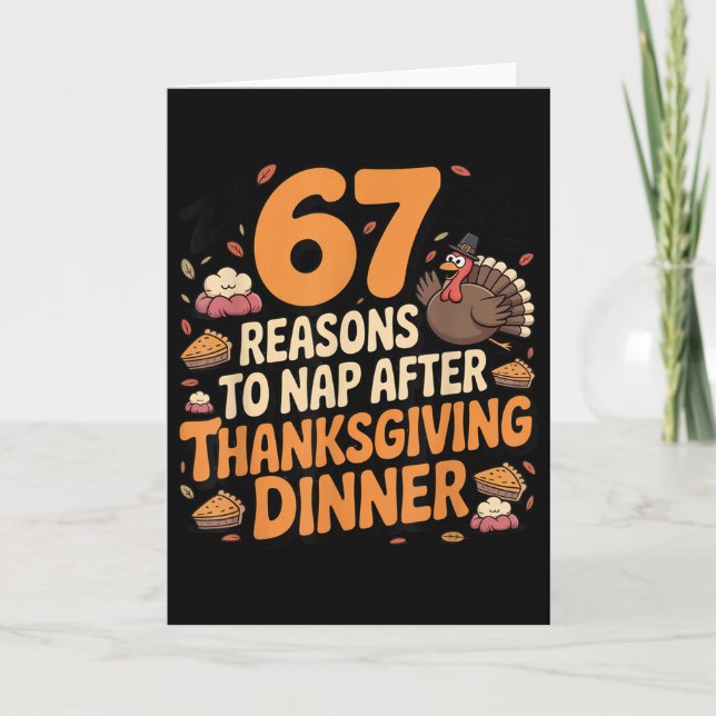 67 Roliga Six Seven Gen Alpha Meme Turk Thanksgivi Kort (Framsida)