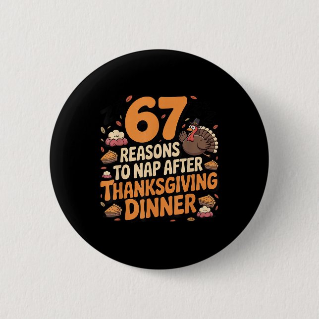 67 roliga Six Seven Gen Alpha Meme Turkiet Thanksg Knapp (Framsida)