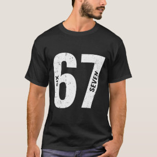 67 Roligt Meme Sex Sju Retro T Shirt