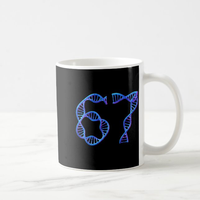 67 Roligt Nummer Meme DNA-replikation Molekylär Bi Kaffemugg (Höger)