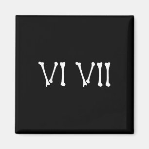 67 Romerska siffror Vi Vii Rolig Skelett Halloween Magnet