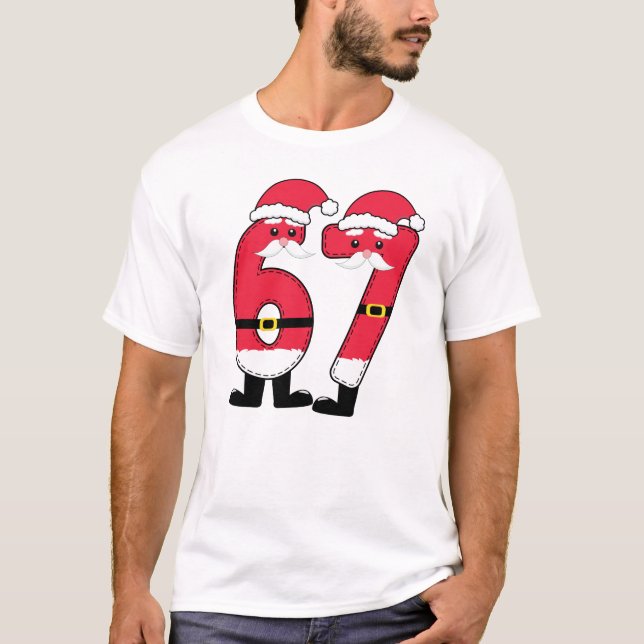 67 Santa Christmas Family Matching Tshirt T Shirt (Framsida)