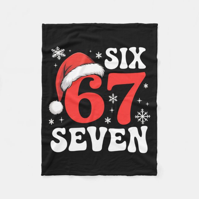 67 Santa Hat Christmas Six Seven Funny Sayings  Fleecefilt (Framsidan)