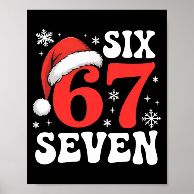 67 Santa Hat Christmas Six Seven Funny Sayings  Poster (Framsidan)